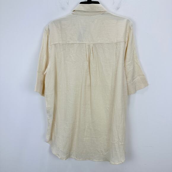 J.Crew Popover Shirt Airy Gauze Tunic Warm Sesame Relaxed Cotton Beach XXS NWT - Picture 8 of 11